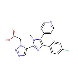 Cn1c(-c2cnnn2CC(=O)O)nc(-c2ccc(F)cc2)c1-c1ccncc1 ZINC000103258517