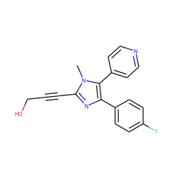 Cn1c(C#CCO)nc(-c2ccc(F)cc2)c1-c1ccncc1 ZINC000103258466