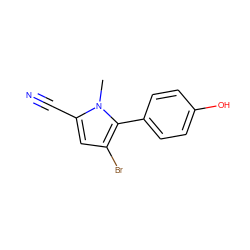 Cn1c(C#N)cc(Br)c1-c1ccc(O)cc1 ZINC001772638098