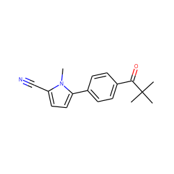 Cn1c(C#N)ccc1-c1ccc(C(=O)C(C)(C)C)cc1 ZINC000058534625