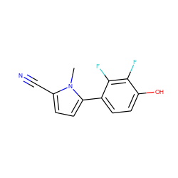 Cn1c(C#N)ccc1-c1ccc(O)c(F)c1F ZINC001772571041