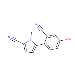 Cn1c(C#N)ccc1-c1ccc(O)cc1C#N ZINC001772644422