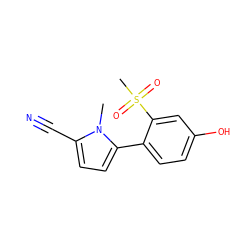 Cn1c(C#N)ccc1-c1ccc(O)cc1S(C)(=O)=O ZINC001772575158