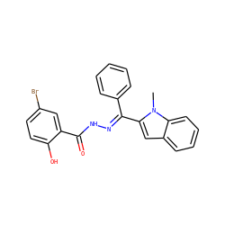 Cn1c(C(=NNC(=O)c2cc(Br)ccc2O)c2ccccc2)cc2ccccc21 ZINC000254085954