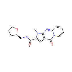 Cn1c(C(=O)NC[C@H]2CCCO2)cc2c(=O)n3ccccc3nc21 ZINC000001019750