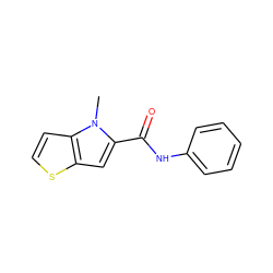 Cn1c(C(=O)Nc2ccccc2)cc2sccc21 ZINC000006234760