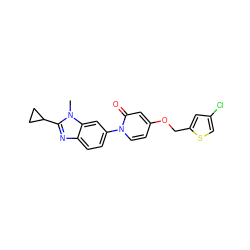 Cn1c(C2CC2)nc2ccc(-n3ccc(OCc4cc(Cl)cs4)cc3=O)cc21 ZINC000223456524