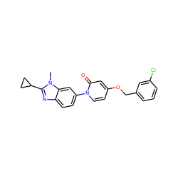 Cn1c(C2CC2)nc2ccc(-n3ccc(OCc4cccc(Cl)c4)cc3=O)cc21 ZINC000223467481