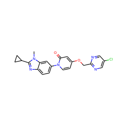 Cn1c(C2CC2)nc2ccc(-n3ccc(OCc4ncc(Cl)cn4)cc3=O)cc21 ZINC000223478315