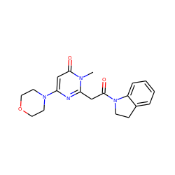 Cn1c(CC(=O)N2CCc3ccccc32)nc(N2CCOCC2)cc1=O ZINC000103262547