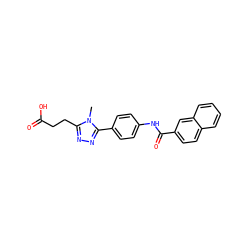 Cn1c(CCC(=O)O)nnc1-c1ccc(NC(=O)c2ccc3ccccc3c2)cc1 ZINC000073224125