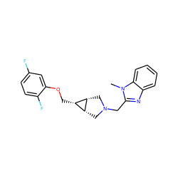 Cn1c(CN2C[C@@H]3[C@H](COc4cc(F)ccc4F)[C@@H]3C2)nc2ccccc21 ZINC000253665773