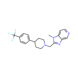 Cn1c(CN2CCC(c3ccc(C(F)(F)F)cc3)CC2)nc2cnccc21 ZINC000071319382