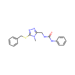 Cn1c(CNC(=O)Nc2ccccc2)nnc1SCc1ccccc1 ZINC000004399961