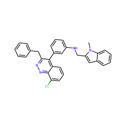 Cn1c(CNc2cccc(-c3c(Cc4ccccc4)nnc4c(Cl)cccc34)c2)cc2ccccc21 ZINC000036485908