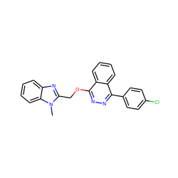 Cn1c(COc2nnc(-c3ccc(Cl)cc3)c3ccccc23)nc2ccccc21 ZINC000013124956