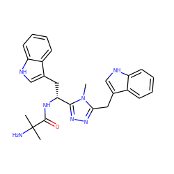 Cn1c(Cc2c[nH]c3ccccc23)nnc1[C@@H](Cc1c[nH]c2ccccc12)NC(=O)C(C)(C)N ZINC000028636269