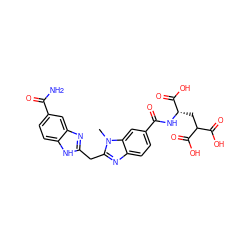 Cn1c(Cc2nc3cc(C(N)=O)ccc3[nH]2)nc2ccc(C(=O)N[C@@H](CC(C(=O)O)C(=O)O)C(=O)O)cc21 ZINC000026396789