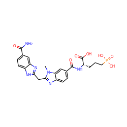 Cn1c(Cc2nc3cc(C(N)=O)ccc3[nH]2)nc2ccc(C(=O)N[C@@H](CCCP(=O)(O)O)C(=O)O)cc21 ZINC000026394917