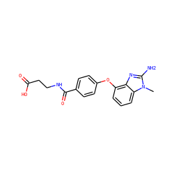 Cn1c(N)nc2c(Oc3ccc(C(=O)NCCC(=O)O)cc3)cccc21 ZINC000040862481