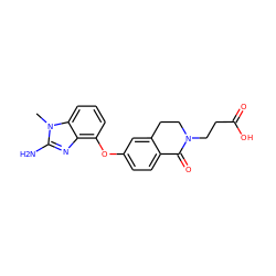 Cn1c(N)nc2c(Oc3ccc4c(c3)CCN(CCC(=O)O)C4=O)cccc21 ZINC000040872945