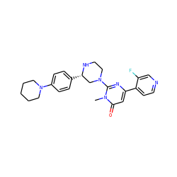 Cn1c(N2CCN[C@@H](c3ccc(N4CCCCC4)cc3)C2)nc(-c2ccncc2F)cc1=O ZINC000035902450