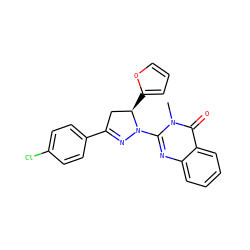 Cn1c(N2N=C(c3ccc(Cl)cc3)C[C@H]2c2ccco2)nc2ccccc2c1=O ZINC000040873233