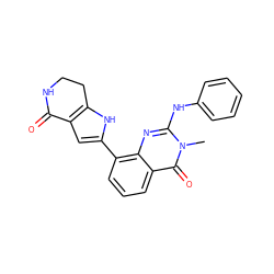 Cn1c(Nc2ccccc2)nc2c(-c3cc4c([nH]3)CCNC4=O)cccc2c1=O ZINC000222436073