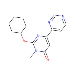 Cn1c(OC2CCCCC2)nc(-c2ccncn2)cc1=O ZINC000146535479