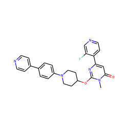 Cn1c(OC2CCN(c3ccc(-c4ccncc4)cc3)CC2)nc(-c2ccncc2F)cc1=O ZINC000146498638