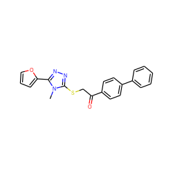 Cn1c(SCC(=O)c2ccc(-c3ccccc3)cc2)nnc1-c1ccco1 ZINC000002369666