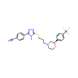 Cn1c(SCCCN2CCO[C@H](c3ccc(C(F)(F)F)cc3)C2)nnc1-c1ccc(C#N)cc1 ZINC000653780504