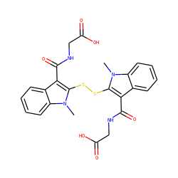 Cn1c(SSc2c(C(=O)NCC(=O)O)c3ccccc3n2C)c(C(=O)NCC(=O)O)c2ccccc21 ZINC000027726330