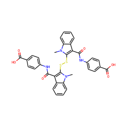 Cn1c(SSc2c(C(=O)Nc3ccc(C(=O)O)cc3)c3ccccc3n2C)c(C(=O)Nc2ccc(C(=O)O)cc2)c2ccccc21 ZINC000027732479