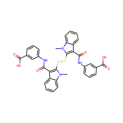 Cn1c(SSc2c(C(=O)Nc3cccc(C(=O)O)c3)c3ccccc3n2C)c(C(=O)Nc2cccc(C(=O)O)c2)c2ccccc21 ZINC000027727449