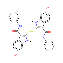 Cn1c(SSc2c(C(=O)Nc3ccccc3)c3ccc(O)cc3n2C)c(C(=O)Nc2ccccc2)c2ccc(O)cc21 ZINC000014944338