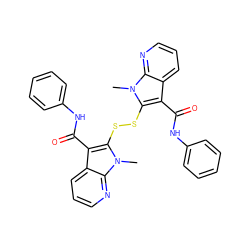 Cn1c(SSc2c(C(=O)Nc3ccccc3)c3cccnc3n2C)c(C(=O)Nc2ccccc2)c2cccnc21 ZINC000014944348