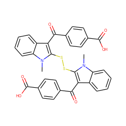 Cn1c(SSc2c(C(=O)c3ccc(C(=O)O)cc3)c3ccccc3n2C)c(C(=O)c2ccc(C(=O)O)cc2)c2ccccc21 ZINC000027721638