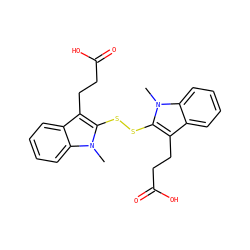 Cn1c(SSc2c(CCC(=O)O)c3ccccc3n2C)c(CCC(=O)O)c2ccccc21 ZINC000013832598