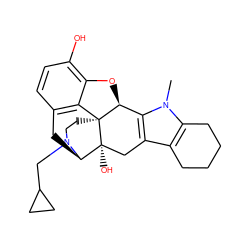 Cn1c2c(c3c1[C@@H]1Oc4c(O)ccc5c4[C@@]14CCN(CC1CC1)[C@H](C5)[C@]4(O)C3)CCCC2 ZINC000013586581