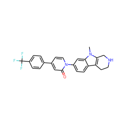 Cn1c2c(c3ccc(-n4ccc(-c5ccc(C(F)(F)F)cc5)cc4=O)cc31)CCNC2 ZINC000064560868