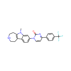Cn1c2c(c3ccc(-n4ccc(-c5ccc(C(F)(F)F)cc5)nc4=O)cc31)CCNCC2 ZINC000115009500