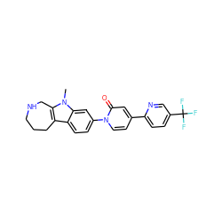 Cn1c2c(c3ccc(-n4ccc(-c5ccc(C(F)(F)F)cn5)cc4=O)cc31)CCCNC2 ZINC000169700511