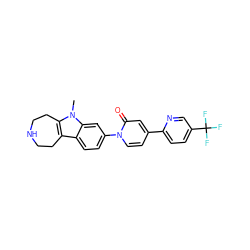 Cn1c2c(c3ccc(-n4ccc(-c5ccc(C(F)(F)F)cn5)cc4=O)cc31)CCNCC2 ZINC000115009072