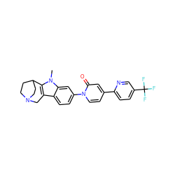 Cn1c2c(c3ccc(-n4ccc(-c5ccc(C(F)(F)F)cn5)cc4=O)cc31)CN1CCC2CC1 ZINC000114086986