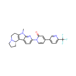 Cn1c2c(c3ccc(-n4ccc(-c5ccc(C(F)(F)F)nc5)cc4=O)nc31)[C@@H]1CCCN1CC2 ZINC000113186760