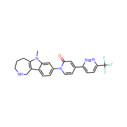 Cn1c2c(c3ccc(-n4ccc(-c5ccc(C(F)(F)F)nn5)cc4=O)cc31)CNCCC2 ZINC000115008451
