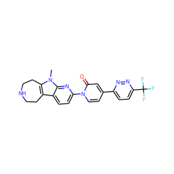 Cn1c2c(c3ccc(-n4ccc(-c5ccc(C(F)(F)F)nn5)cc4=O)nc31)CCNCC2 ZINC000115011042