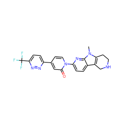 Cn1c2c(c3ccc(-n4ccc(-c5ccc(C(F)(F)F)nn5)cc4=O)nc31)CNCC2 ZINC000168716465