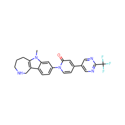 Cn1c2c(c3ccc(-n4ccc(-c5cnc(C(F)(F)F)nc5)cc4=O)cc31)CNCCC2 ZINC000115012440